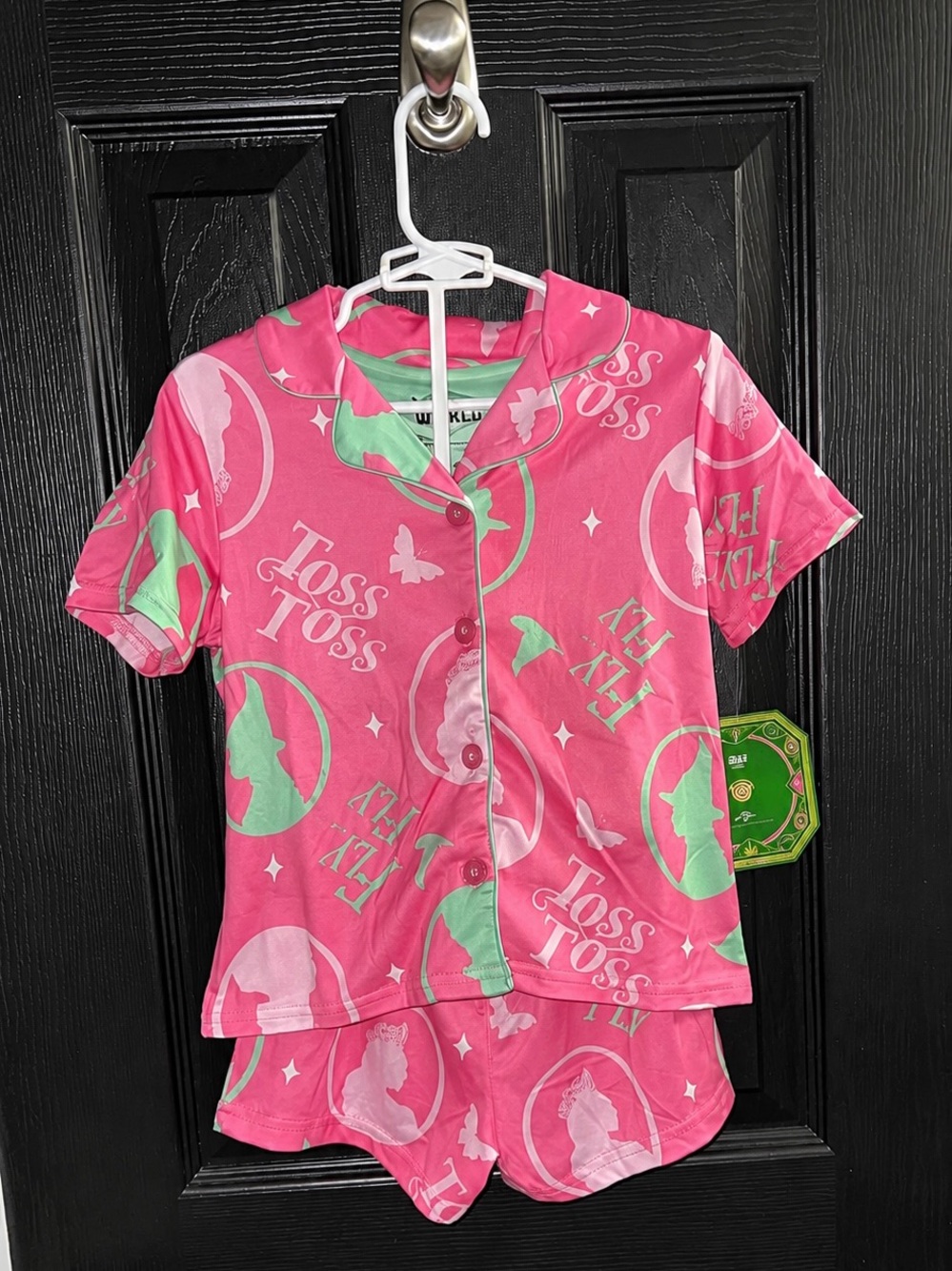 Wicked Girls 2-Piece Pajama Set Pink & Green Size 4 NWT